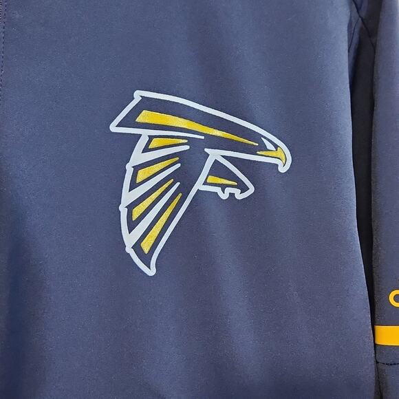 Adidas Atlanta Falcons Men's Navy Blue Jacket Size LG Climalite Pullover Pockets - Picture 3 of 13